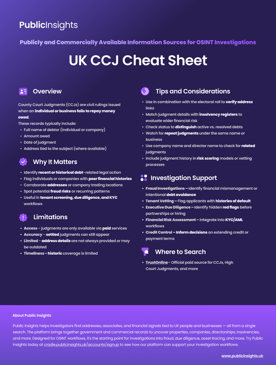 CCJ Cheat Sheet