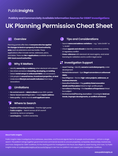 Planning Cheat Sheet