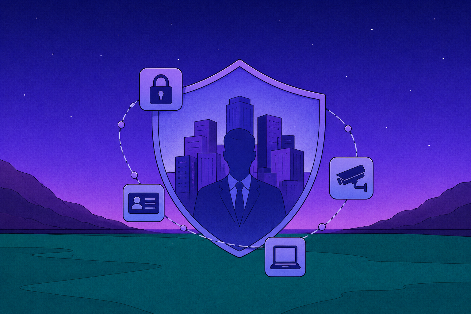 Corporate security operations centre monitoring threats, locations and security incidents